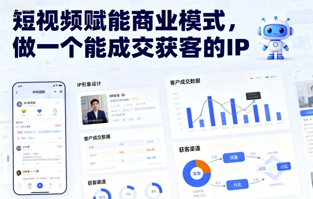 短视频赋能商业模式，做一个能成交获客的IP