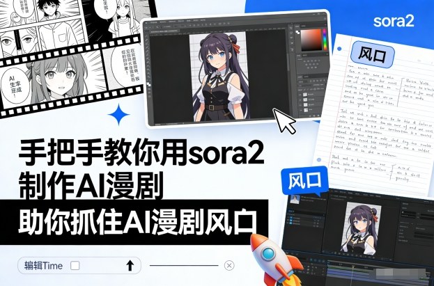 快手50w粉丝博主手把手教你用sora2制作AI漫剧，助你抓住AI漫剧风口