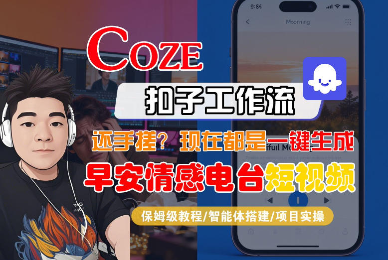 【Cze工作流搭建实操教程】【cze】早安情感电台日签视频还在手动做?用扣子工作流自动生成,省时90%