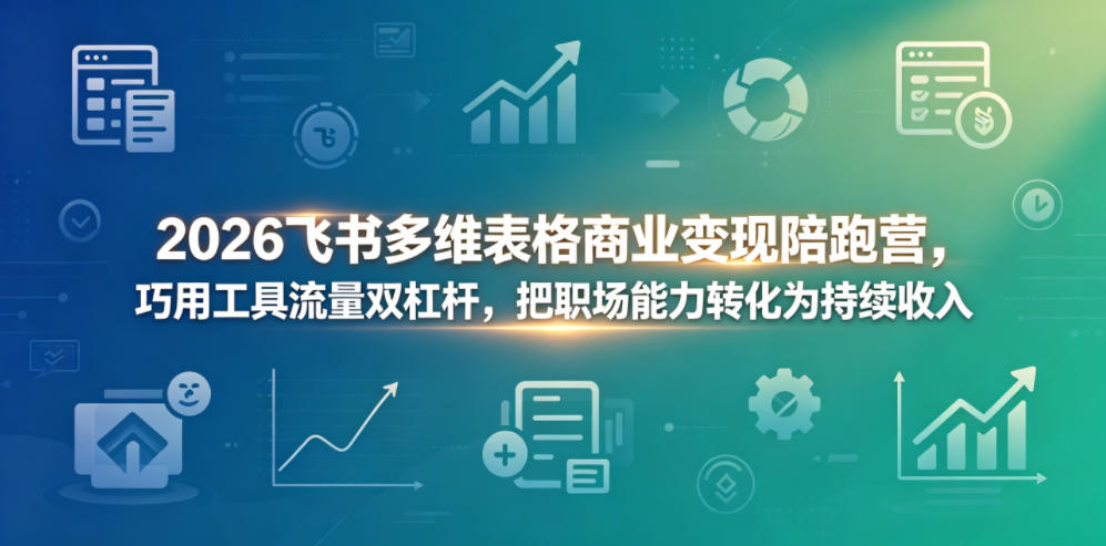 2026飞书多维表格商业变现陪跑营，巧用工具流量双杠杆，把职场能力转化为持续收入