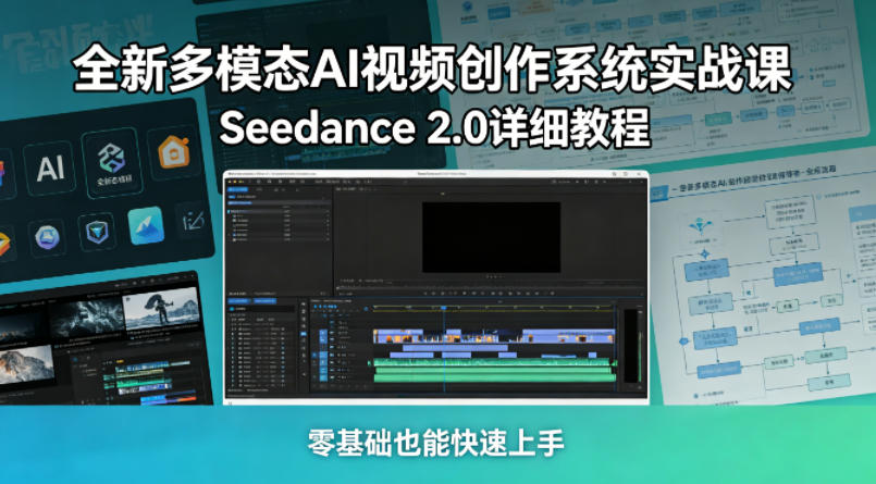 全新多模态AI视频创作系统实战课，Seedance 2.0详细教程，零基础也能快速上手