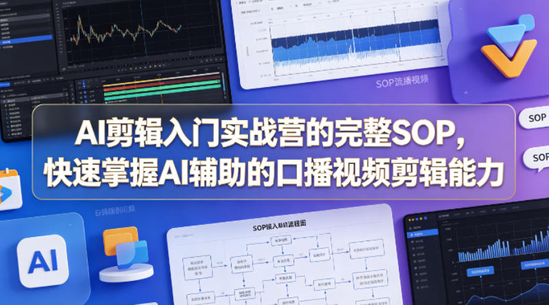 AI剪辑入门实战营的完整SOP，快速掌握AI辅助的口播视频剪辑能力