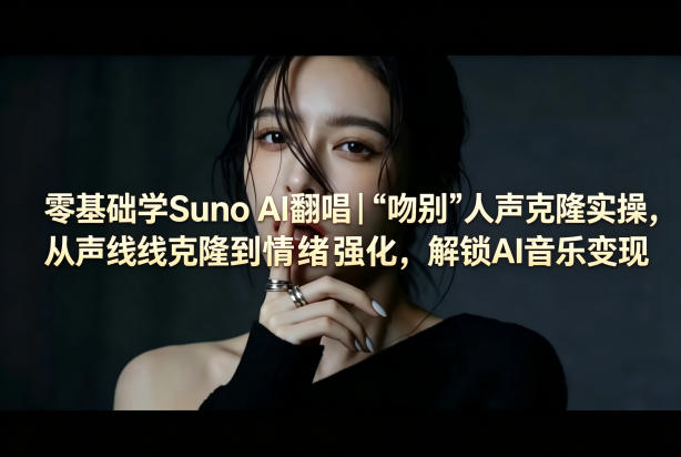 零基础学Suno AI翻唱｜《吻别》人声克隆实操，从声线克隆到情绪强化，解锁AI音乐变现