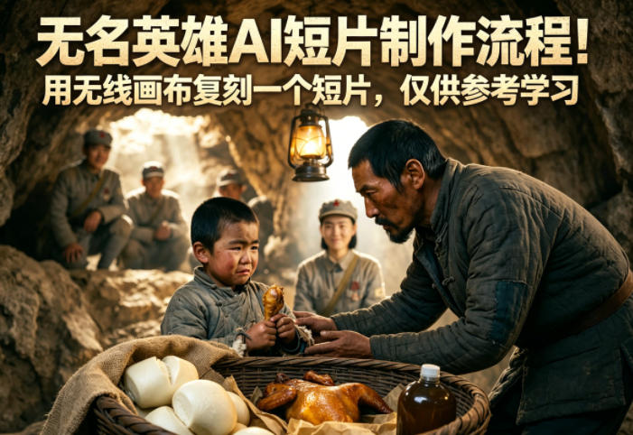 无名英雄AI短片制作流程!用无线画布复刻一个短片,仅供参考学习