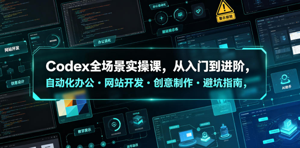 Codex全场景实操课，从入门到进阶，自动化办公・网站开发・创意制作・避坑指南，全流程教学