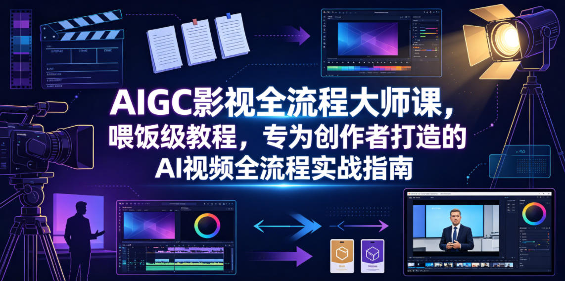AIGC影视全流程大师课，喂饭级教程，专为创作者打造的AI视频全流程实战指南