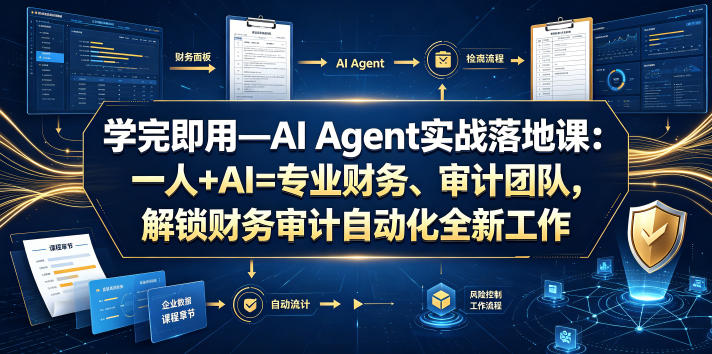学完即用—AI Agent实战落地课：一人+AI=专业财务、审计团队，解锁财务审计自动化全新工作模式