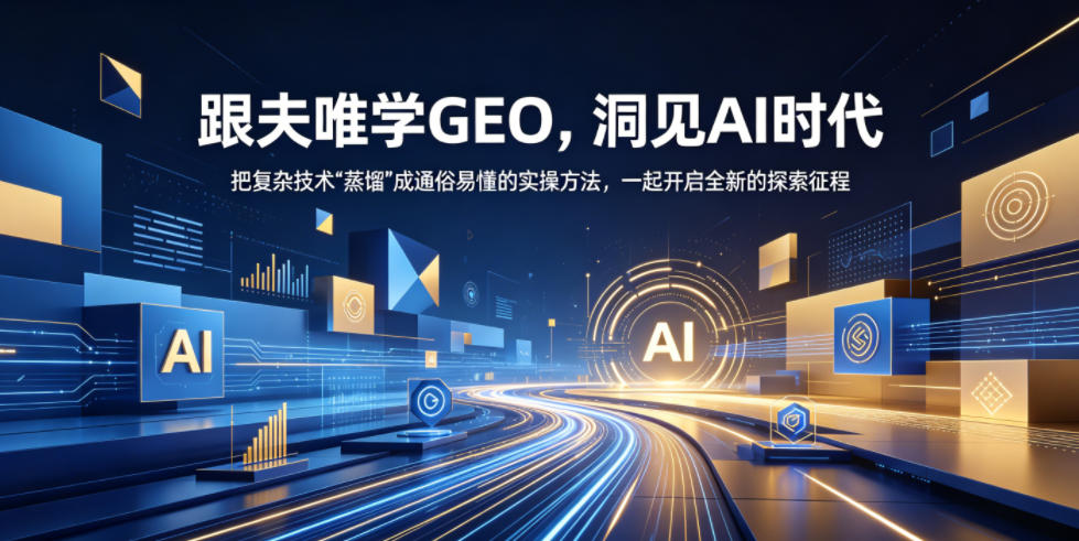 跟夫唯学GEO，洞见AI时代，把复杂技术“蒸馏”成通俗易懂的实操方法，一起开启全新的探索征程