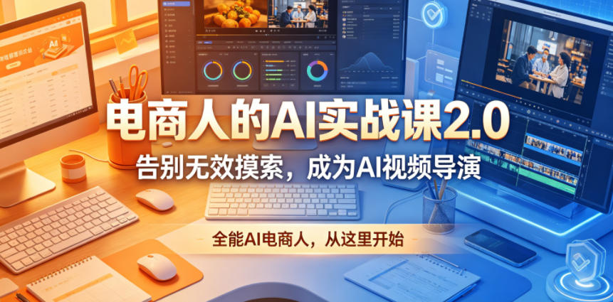 电商人的AI实战课2.0，告别无效摸索，成为AI视频导演，全能AI电商人，从这里开始
