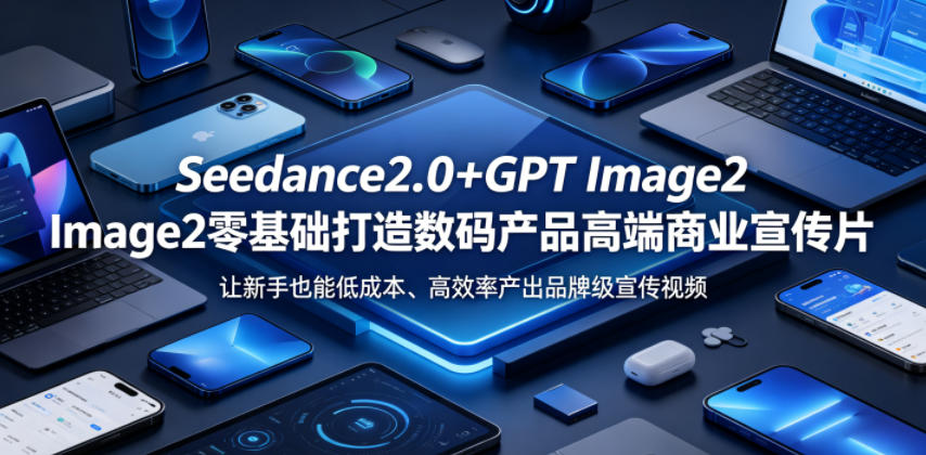 Seedance2.0+GPT Image2零基础打造数码产品高端商业宣传片，让新手也能低成本、高效率产出品牌级宣传视频