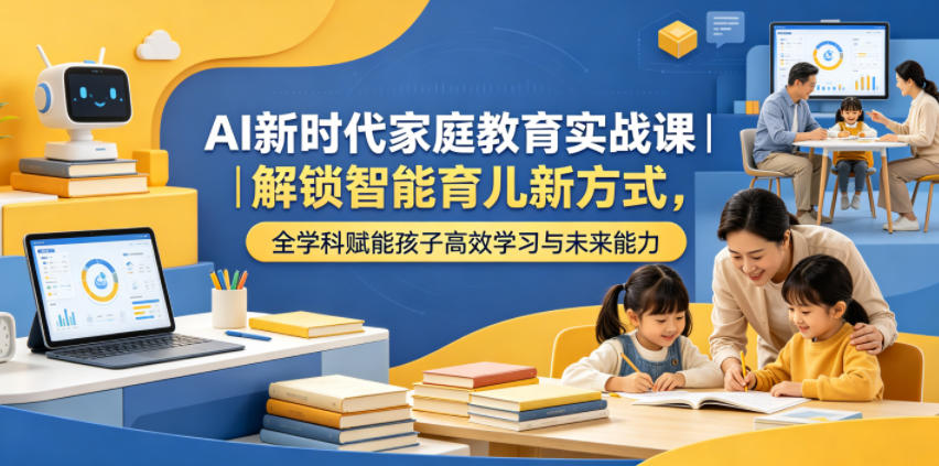 AI新时代家庭教育实战课｜解锁智能育儿新方式，全学科赋能孩子高效学习与未来能力