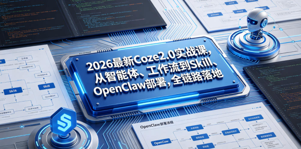 2026最新Coze2.0实战课，从智能体、工作流到Skill、OpenClaw部署，全链路落地