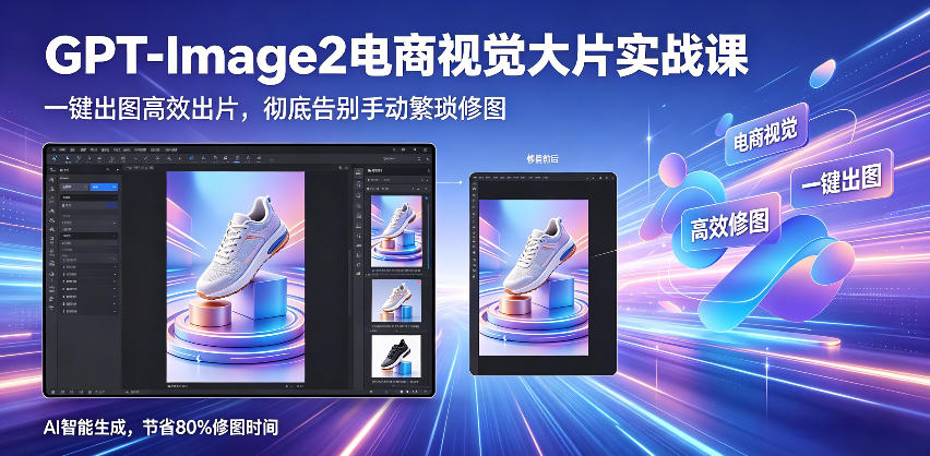 GPT-Image2电商视觉大片实战课，一键出图高效出片，彻底告别手动繁琐修图（更新）