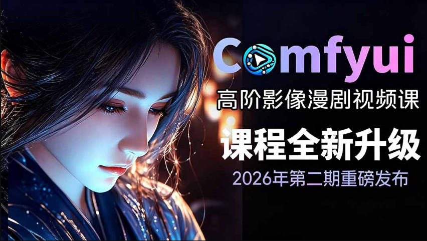 2026新版ComfyUI漫剧动画全流程实战课，0基础入门到进阶全流程动态漫，轻松实现流量变现