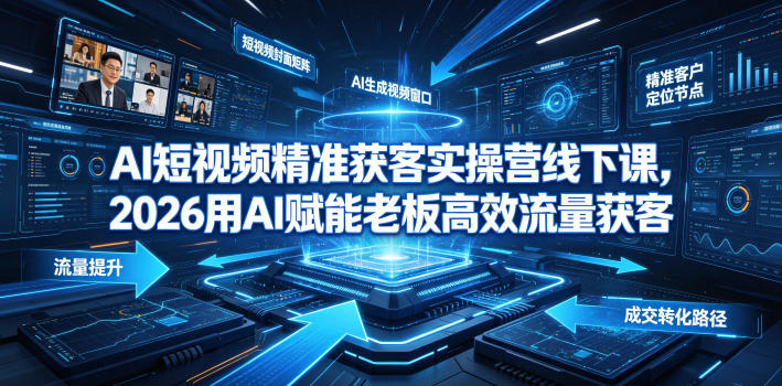 AI短视频精准获客实操营6月10-14号线下课，2026用AI赋能老板高效流量获客