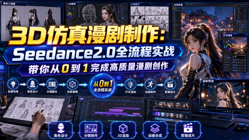 3D仿真漫剧制作：Seedance2.0全流程实战，带你从0到1完成高质量漫剧创作